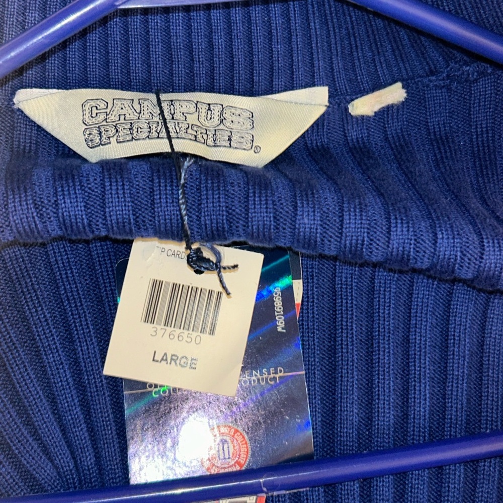 Large Blue Ribbed UK Zip-Up Cardigan - Picture 11 of 14
